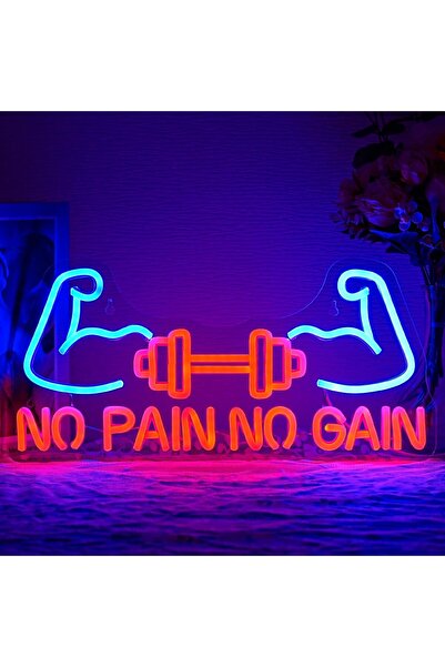 Slasa No Pain No Gains LED Neon Sign 19x42 cm Wall Light for Gym & Fitness