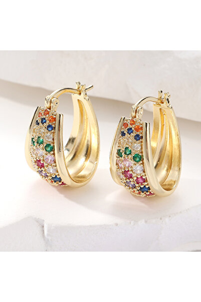 Choice Multicolour T493 Delicate Sparking Golden Plated Inlaid Colored Synthe...