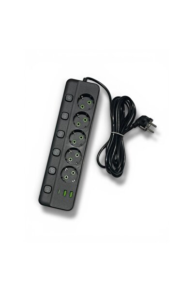 O.M.D Power Strip with 5 Outlets and 2 USB Ports