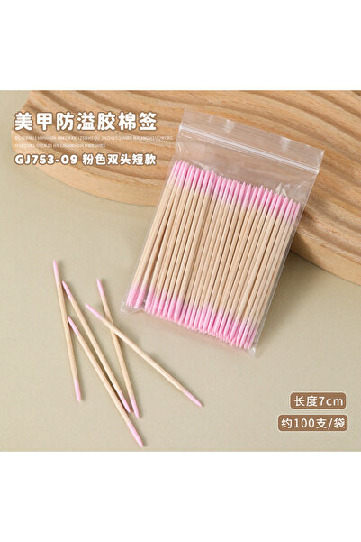 Choice pink 01 100pc 100-200PCS Professional Double Head Nails Art Wood Swab ...