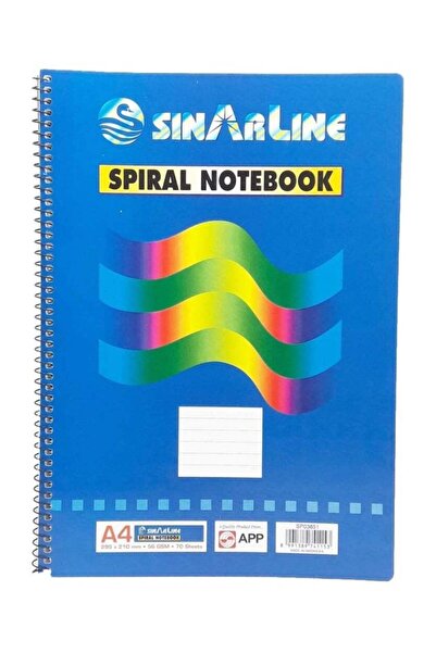 SINARLINE - Side Spiral Notebook, 70 Sheets, A4 Size - Pack of 6