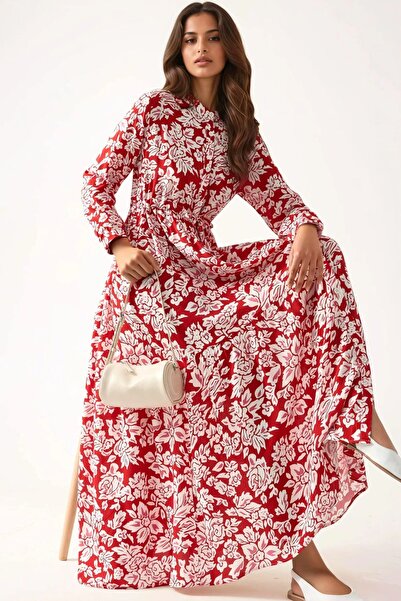 Hiccup Rochie maxi cu imprimeu și guler cămașă