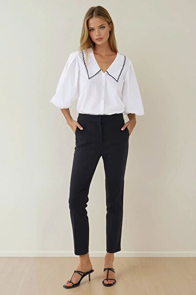 Hiccup Exclusive, custom-tailored, high-waisted cigarette suit pants