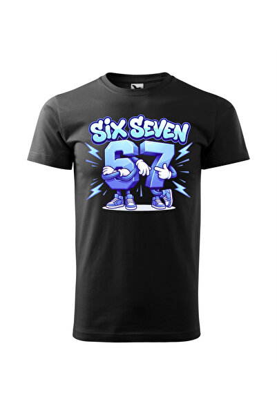 Malfini Tricou personalizat, "Six Seven", Negru, Marime 3XL, Model #25