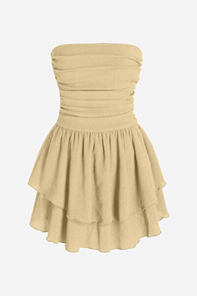 Hiccup Rochie mini fără bretele, texturată, cu volane