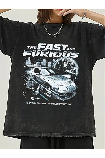 Le Savu Прати Fast & Furious з принтом Unisex Oversize Vintage футболка