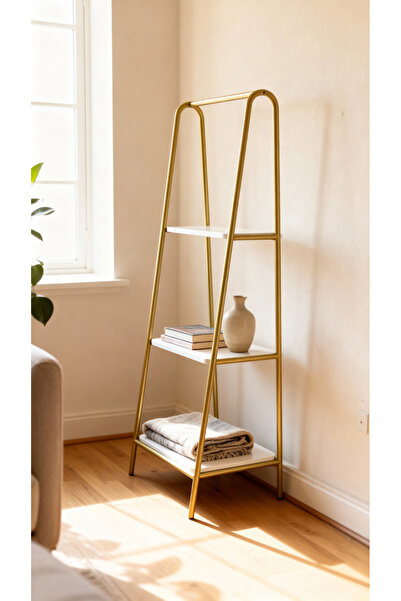 Fec Reklam Dora Dekoratif Raf Mobilya Kitaplık Dekoratif Metal Mobilya Gold 3...