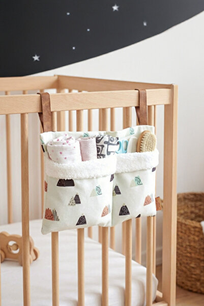 HAMUR Practical Hanging Organizer Baby Stroller Crib Side Fluffy Organizer Po...