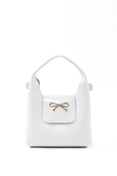 SHAKA Geantă de mână, de umăr și de braț, cu textura ridată, albă, Shk214, cu...