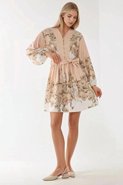 Hiccup Rochie mini cu imprimeu și decolteu în V și curea