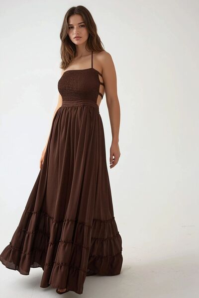 Hiccup Rochie maxi texturată cu guler pătrat