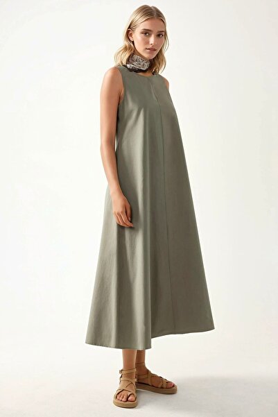 Hiccup Mixray Collection Rochie maxi în formă de A, fără mâneci, cu guler rotund