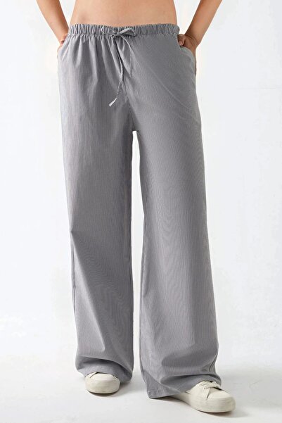 Hiccup Ριγέ βαμβακερό παντελόνι με ελαστική μέση