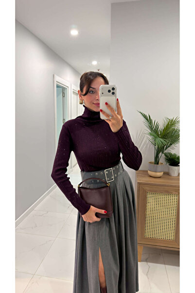 BİRCANÇİL İy Netras Burgundy Stone Knitwear