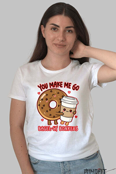 GILDAN Tricou Valentine S Day Cuplu You Make Me Go Bagel Ly Bonkers Dama