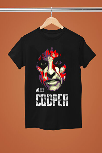 MAGORS ALICE COOPER, BUMBAC IMPRIMAT, Mânecă scurtă, CORTĂ REGULARĂ, ROCK tricou