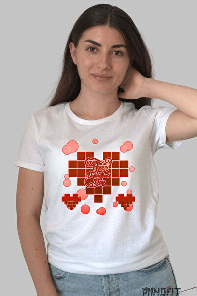 GILDAN Tricou Valentine S Day Pixel Heart Inima Mea Bate In 8 Bit Dama
