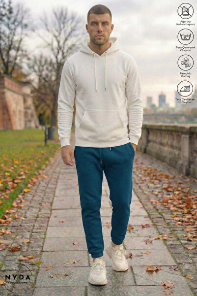 Nyda Collections Men's Jogger with Elastic Waist and Cuffs, Pockets, Oversize...