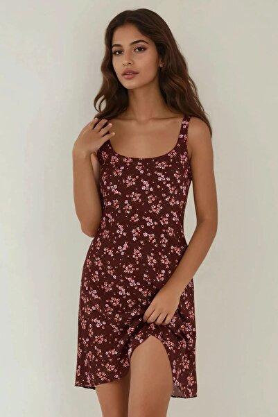 Hiccup Printed mini dress with U-neck