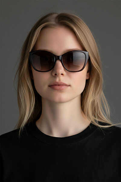 De Valentini Slanted Model Brown Bone Women's Sunglasses