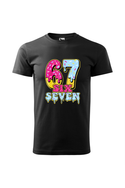 Malfini Custom T-shirt, "Six Seven", Black, Size M, Model #27