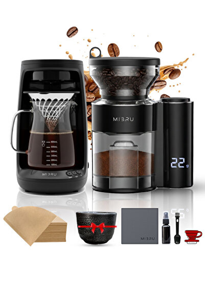 MIBRU V60 Specialty Coffee Set – 5 Piece Barista Bundle With Electric Coffee ...