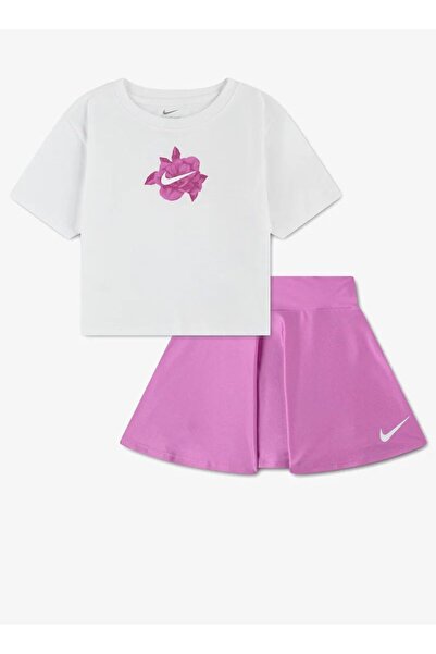 Nike Seturi de tricou și fustă cu jambiere pentru fetiță roz