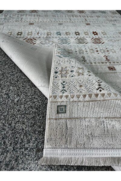 PeriDekor Saten Bambu Etnik Halı Salon Halısı