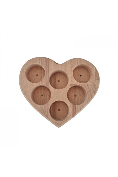 MAGIC DROPS Heart holder for 6 essential oils of 15 ml - handmade, beech wood