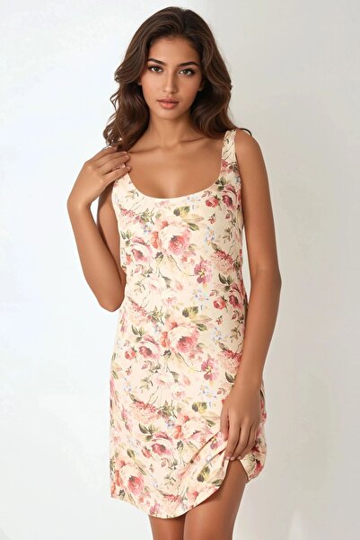 Hiccup Мини рокля с U-образно деколте и флорален мотив