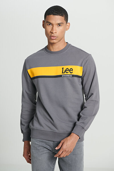 Lee Regular Fit Normal Kesim Bisiklet Yaka Antrasit Sweatshirt