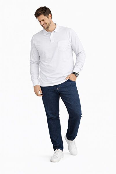 YAKAMEL Men's Shirt Collar Long Sleeve Cuffed Interlock