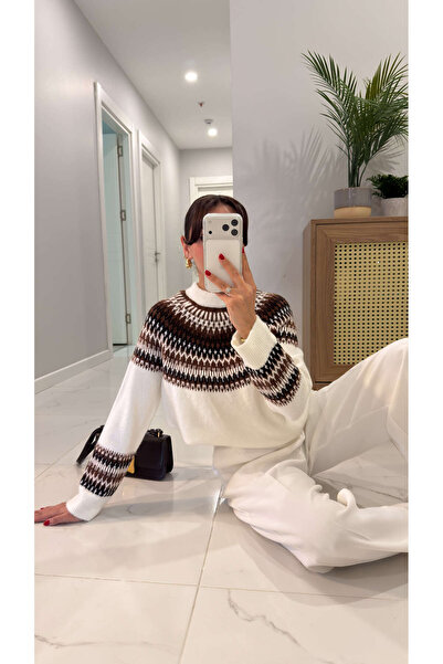 BİRCANÇİL Tricotaj cu model Kerisa Ecru