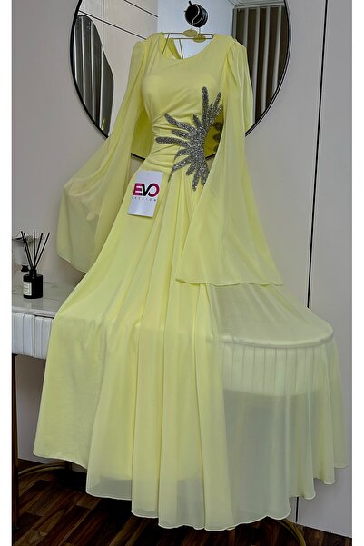 Evo chiffon evening dress