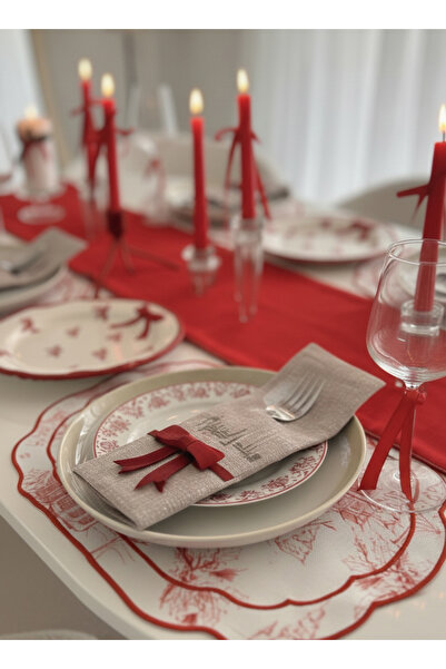 PELİNDEN Fransız Köylüler Desen İşlemeli Amerikan Servisi (1 Adet)