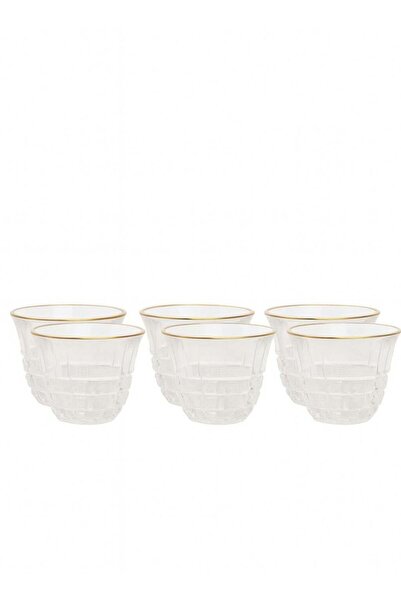 Max Glass Porcelain Coffee Cup Set, 6 Pieces - White