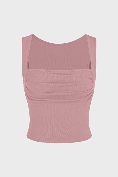 Hiccup Bluză cu guler pătrat și pliuri