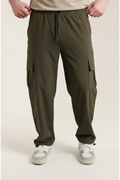 Sizce Moda Ανδρικό υφασμάτινο παντελόνι αθλητικής φόρμας χακί Parachute |   Σ...