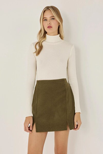 Hiccup Fustă mini cu talie înaltă și crăpătură