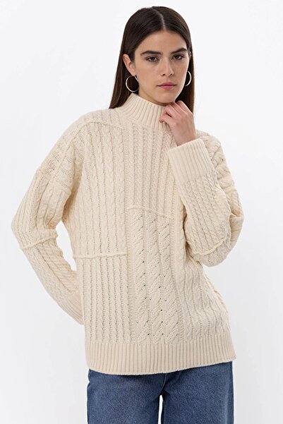 Hiccup Pulover tricotat texturat cu guler înalt