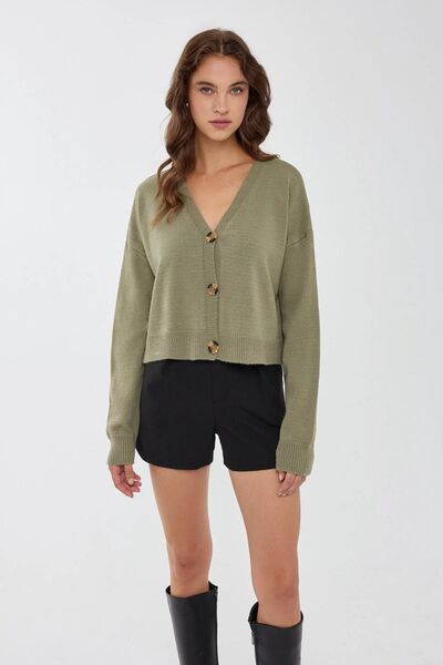 Hiccup Loose-fitting knitted cardigan with a V-neck