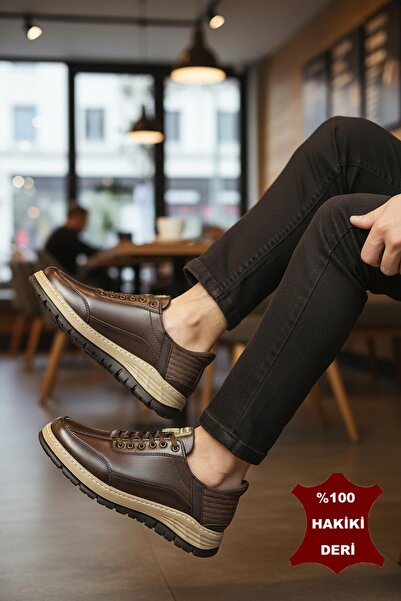 ISPARTALILAR 5809 Full Orthopedic Sole 100% Genuine Leather Rubber Laced Men'...