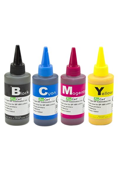 PROCART 4-color sublimation ink pack, compatible with Epson, 100 ml bottle, C...