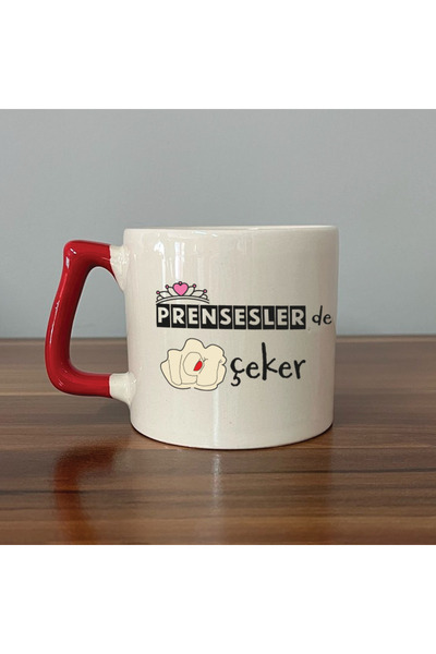 Kırtasiye Ofisi Princesses De Nah Check Red Prime Humorous Gift with Red Hand...