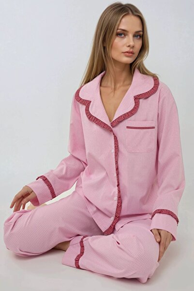 Hiccup Set de pijamale în carouri cu guler de cămașă