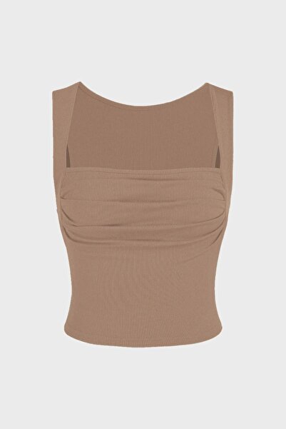 Hiccup Драпирана блуза с квадратно деколте