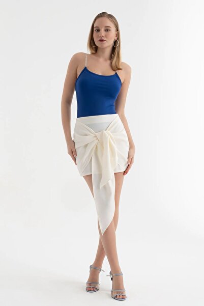 Hiccup High Waist Tied Satin Mini Skirt