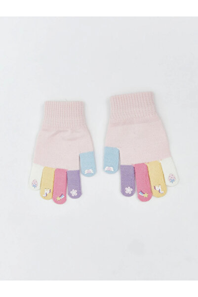 LC Waikiki LCW baby Pembe Renk Bloklu Kız Bebek Eldiven