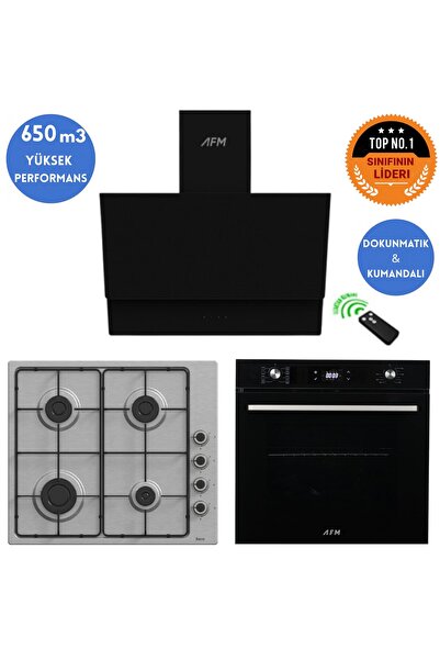 Ferre ve AFM Tech MARKALI/Bloom Turbolu İnox Siyah Ankastre Set (EL003 + FM77...