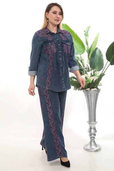 JERFİ Women's Plus Size Two-Piece Suit